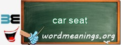 WordMeaning blackboard for car seat